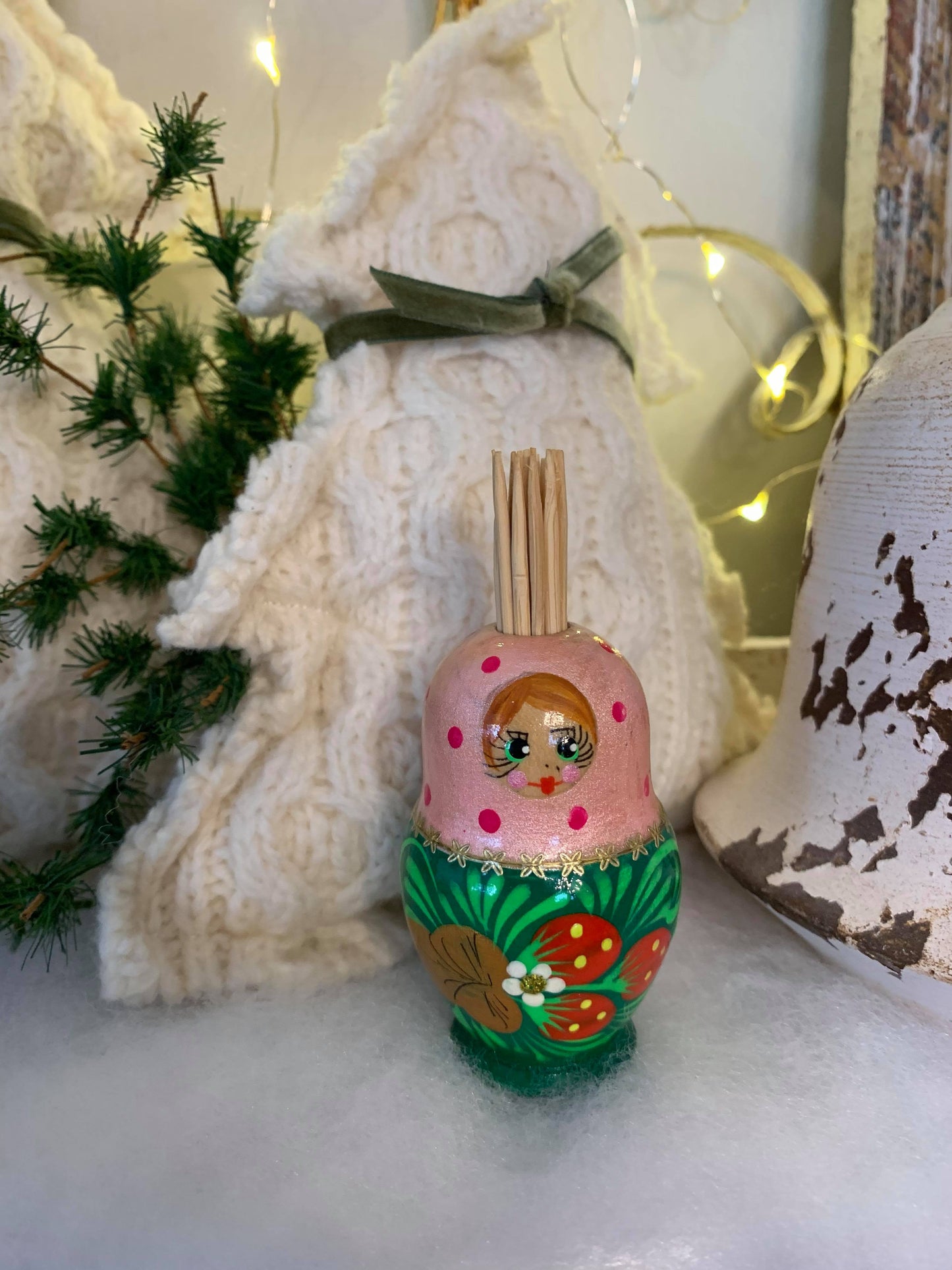 Matryoshka Toothpick Holder - Pink